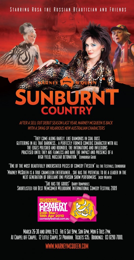 SUNBURNT COUNTRY by Marney McQueen 2 528x1024 HOT: Sunburnt Country, Melbourne International Comedy Festival